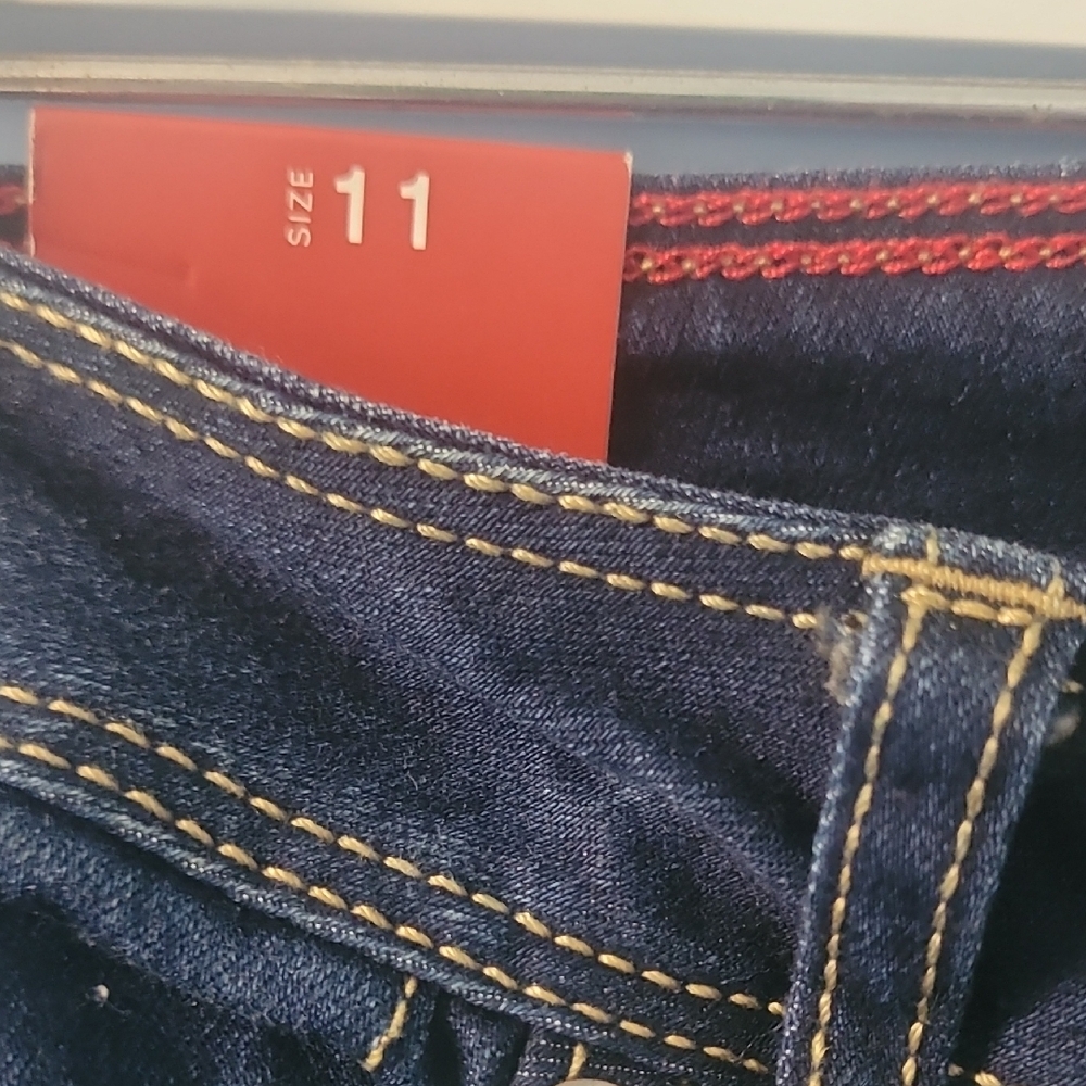 DKNY Women's Ripped Dark Blue Skinny Jeans - Picture 10 of 16